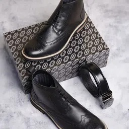 LOUIS STITCH Men Mid-Top Egyptian Crust Leather Lace-Up Brogue Chukka Boots-picture-38