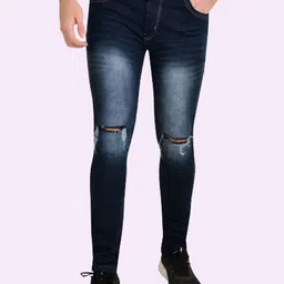 LINARIA Men Classic Slim Fit Slash Knee Heavy Fade Jeans-picture-36