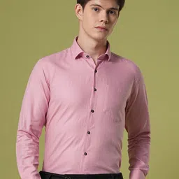 John Philips Men Premium Slim Fit Solid Spread Collar Casual Shirt-picture-30