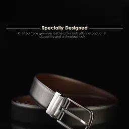 JND Men Leather Reversible Formal Belt image 5
