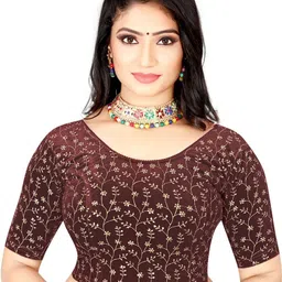 PU FASHION Women Embroidered Ready to Wear Saree Blouse-image-28