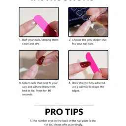 The Pink Truck Set Of 24 Artificial Reusable Nails With Glue - Pink With Golden Coffin image 3