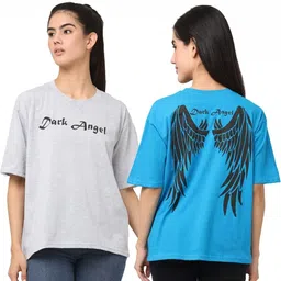 INNAYARA DIVIRTA Women Typography Printed 1 T-shirt image 3
