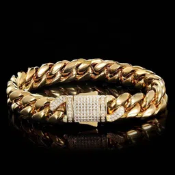 Peora Men Gold-Plated Stainless Steel Stone Studded Openable Link Bracelet-picture-35