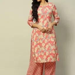 Rangriti Floral Printed Gotta Patti Straight Kurta With Palazzo-picture-41