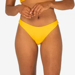 decathlon Women Bikini Thigh Cut Briefs plain -Yellow image 1