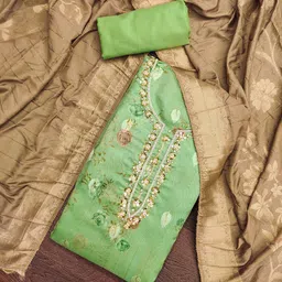 MANVAA Embellished Organza Unstitched Dress Material-picture-38