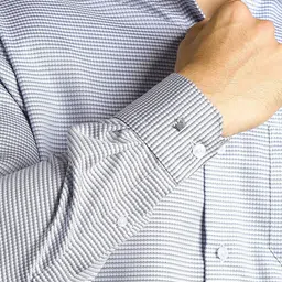 Louis Philippe Men Micro Checked Spread Collar Pure Cotton Formal Shirt image 5