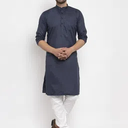 Attigo Mandarin Collar Cotton Straight Kurta-picture-17