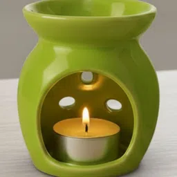 Garden Deco Lemon-Green Ceramic Burner Jar Oil Diffusers image 4