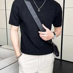 StyleCast x Revolte Men Halter Neck Raw Edge T-shirt image 3