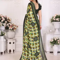 Moda Rapido Floral Beads and Stones Poly Georgette Saree image 4