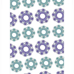 Aura White & Blue Rangoli Printed Light Blocking Window Curtain image 4