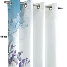 Steve & Anderson Bliss Turquoise Blue And White 2 Pieces Printed Window Curtain (5 Feet) image 3