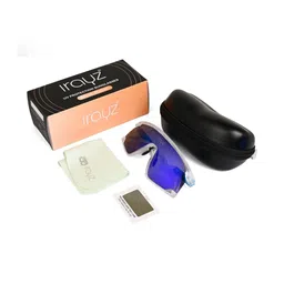 Irayz Men Blue Lens & White Sports Sunglasses with image 5