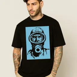 Be Crazy Men Graphic Printed Round Neck Cotton Oversized T-shirt-picture-17