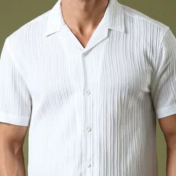 THE BEETEL HOUSE Men Textured Relaxed Casual Shirt image 5