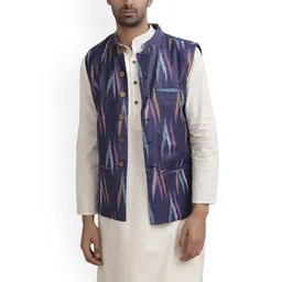TJORI Printed Pure Cotton Corduroy Nehru Jackets-picture-26
