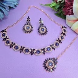 Anouk Rose Gold-Plated Stones-Studded Jewellery Set-picture-12