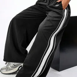 KPOP Women Striped Relaxed Trousers image 2