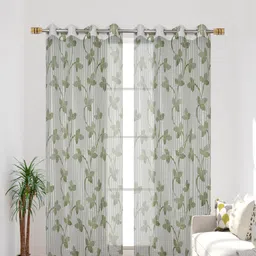 albania draps 152 cm (5 ft) Window Tissue Transparent Curtain (Pack Of 2)-picture-26
