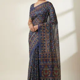 anugrah textile Printed Banarasi Lycra Blend, Chiffon Saree image 2