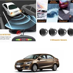pecunia Parking 0152 DIY LED Car Reverse Sensor Kit with 4 Sensors & Buzzer Alarm Parking Q8 Parking Sensor image 1
