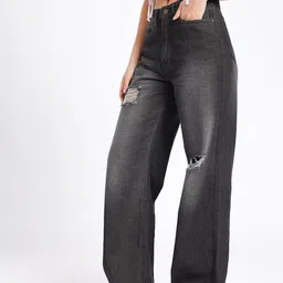 glitchez Women Mid Rise Black Jeans image 4