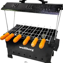 Electric & Charcoal Barbeque Multi Purpose"Grill with 6 Skewers Wooden Handle Electric Grill Big Electric Tandoor Electric Tandoor-image-6