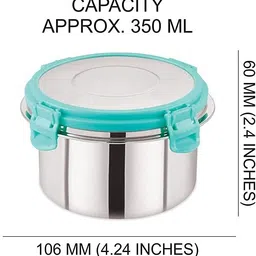 flomero Stainless Steel Airtight Leak-Proof 2 Lunch Tiffin Container with Lid for Office 1 Containers Lunch Box image 2