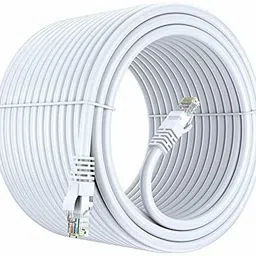 Fedus LAN Cable 40 m Cat6 Ethernet Cable White,Cat-6 Flat RJ45 Computer Internet LAN Network Ethernet Patch Cable Cord 40 m LAN Cable (Compatible with Laptop, Computer, White, One Cable) 40Meter-picture-36