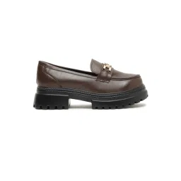 VALIOSAA Brown Casual Block Loafers image 2