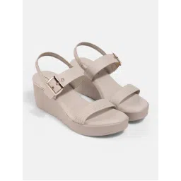 Lemon & Pepper Beige Wedge Pair Of Sandals-image-83