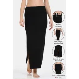 Zivame All Day Cut & Sew Height Extender Saree Inskirt - Black-image-18