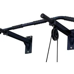 ALLYSON FITNESS Pull Up Bar Wall Mounted Chin Up Bar Side Pulley with Lats Bar, Tricep Bar, U Bar and Solid Fitness Accessory for Home Gym-(Color Black) Without Weight image 3