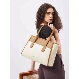 FARGO Urbane Ivory Tote Bag with 16-Inch Laptop Compartment (S)-image-13