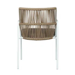 homedfy Crema Outdoor Accent Patio Weaving Chair Set of 2 in Ivory White image 5