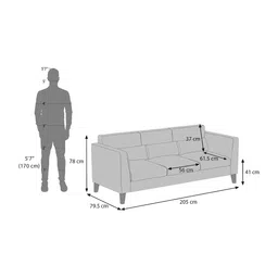 urban ladder create Lewis Sofa (Colour : Sandshell Beige, Cushion : Hard, Seater : 3+2) image 11