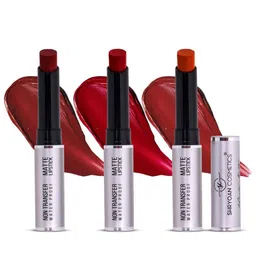 SHRYOAN Set Of 3 Non Transfer Matte Bullet Lipstick-3.5g Each-Puzzle-Burngunday-Pinken image 3