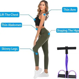 Zenoptix Multifunction Tension Rope, 6-Tube Elastic Yoga Pedal Puller Resistance Band, Natural Latex, for Abdomen/Waist/Arm/Leg Stretching Slimming Training image 3