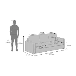 urban ladder create Apollo 3 Seater Fabric Sofa in Mocha Colour image 7