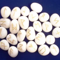 Natural White Quartz Pebbles Rune Stone Set 25 Pcs, White Quartz White Agate Pebbles Rune Stone Set image 2