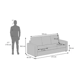 urban ladder create Apollo Compact High Back 3 Seater Sofa image 6