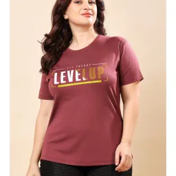 The Fit Theory Women Maroon Round Neck Breathable Quick Dry Training T-Shirt-picture-18