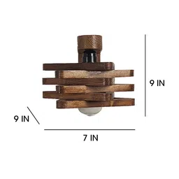 symplify Star Brown Solid Wood Wall Lights image 5