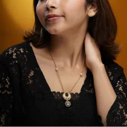 AARSEE OFFICIAL 22Kt Gold-Plated Moonlit Polki Necklace-image-2