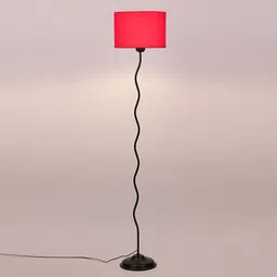 devansh Andre Black Cotton Shade Floor Lamp image 1