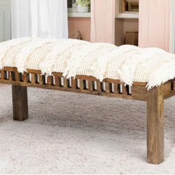 ikiriya Mildford Solid Wood Bench in Beige Finish image 1