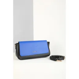 Allen Solly Women Casual Textured Blue Sling Bag with Detachable Strap-picture-28