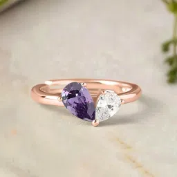 Ornate Jewels 925 Silver 18K Rose Gold Plated Purple Amethyst Adjustable Ring For Women And Girls-picture-32